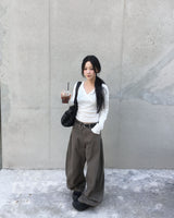 Balloon curved pants