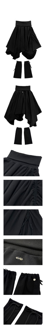 (SET) WARMER SKIRT & MILD LEG WARMER _BLACK