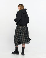 Neck Shirring Hooded Windbreaker _ BLACK