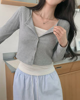 [MADE] Pop Color Ribbed Long Sleeve Cardigan