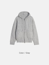 Heart knit zip-up