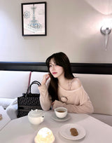 Loose Fit Corsage Knit Pink