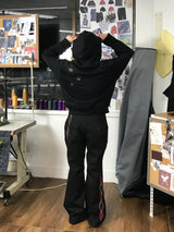 [Hand-Made「006」] Argyle Patch Pants_Black&Burgundy