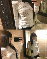 [ORIGINAL] Dot See-through Layered Long-Sleeve T-shirt