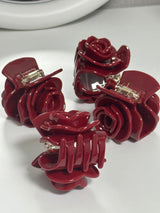 オリジナルレッドローズヘアクリップ
