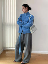 texture cotton sweat banding pants