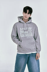VINTAGE LETTERING CRAPHIC HOODIE B24FT03
