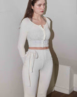 MODAL KNIT FLARE PANTS / CREAM