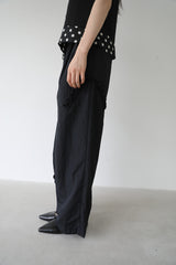 NYLON RUFFLE PANTS (BLACK)