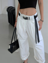 Kleve Pintuck Straight Wide Pants