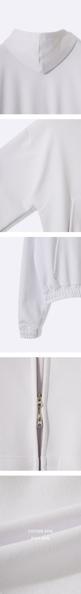 [Unisex] Crop 2way hood zip up(3color)