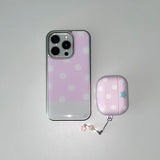 [MADE] [+MagSafe] BERRY DOT PHONE CASE PINK (glass silver bumper)