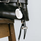 LEATHER COMB LAYERED KEYRING / BLACK