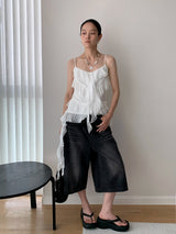 frill cancan sleeveless blouse top