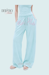 Taylor Mint Lettering Casual Wide Pants (TOP)