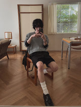 サンディVネックストライプニット