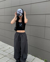 (Unisex) ボタンナイロンパンツ