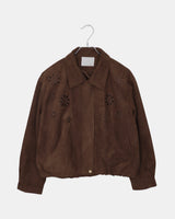 Sian Suede Punching Collar Pocket Jacket
