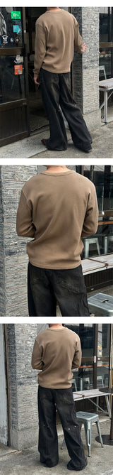 [Unisex] ピグメントワッフルニットスリーブ (3color)
