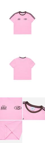 [24SS] CIRCLE SYMBOL TRACK CROP SHORT SLEEVE PINK