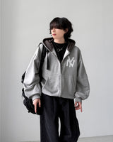 Applique Crop Hood Zip-Up