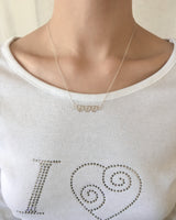 [925SILVER] RHYTHM TRIPLE HEART NECKLACE