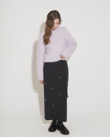 STUDS MAXI SKIRT [NAVY]