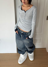 DOUBLE POCKET WIDE DENIM