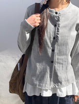 26SS★ [BAONHAUS] Tier Frill Cardigan