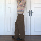 Bino back button Wide cotton pants