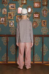 LOGO STRIPE LONG SLEEVE T SHIRT / GREY