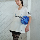 Vネックスポーツジャージ ivory