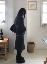 へリンフリルプリーツミディスカート