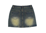 [U-DENIM/Special Product] ケイトウォッシングデニムミニスカート