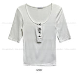 Elin Snap Three Quarter Short Sleeve