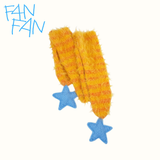 Fluffy Striped Scarf with Star Accents（ Sunset Orange）