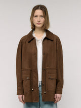 SUEDE POCKET JACKET BROWN