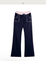 [ high-teen mood ] glow up pink-stitch low bootcut pt