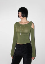 SHOULDER TWIST SLIT TOP