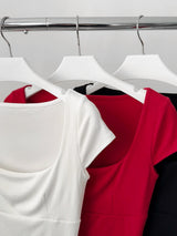 Simple Square Fake Tube Top Short-Sleeved T-shirt