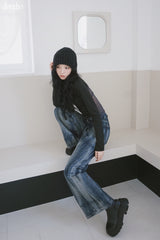 Back see-through angel long-sleeved t-shirt