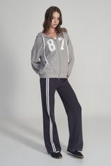 87 Waffle hooded zip-up, Gray