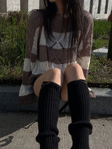 Summer striped twist cover-up net knit (3 colors)