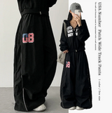Oz American flag No. 80 ping-pong string line wide pants