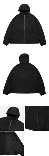 24FW ボールドロゴプリンティングシェルジャケット ブラック