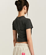 939 LOGO CROP TOP (CHARCOAL)