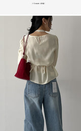 [Bustier SET] Clean Halterneck Layered Blouse
