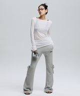 KNOT BOOTCUT SWEATPANTS_GY