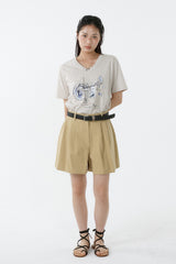 ギャラクシーVネックTシャツ_ライトベージュ