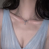 [fromis_9 Baek Jiheon Necklace/Anti-tarnish] Moonlight Teardrops Collarbone Necklace